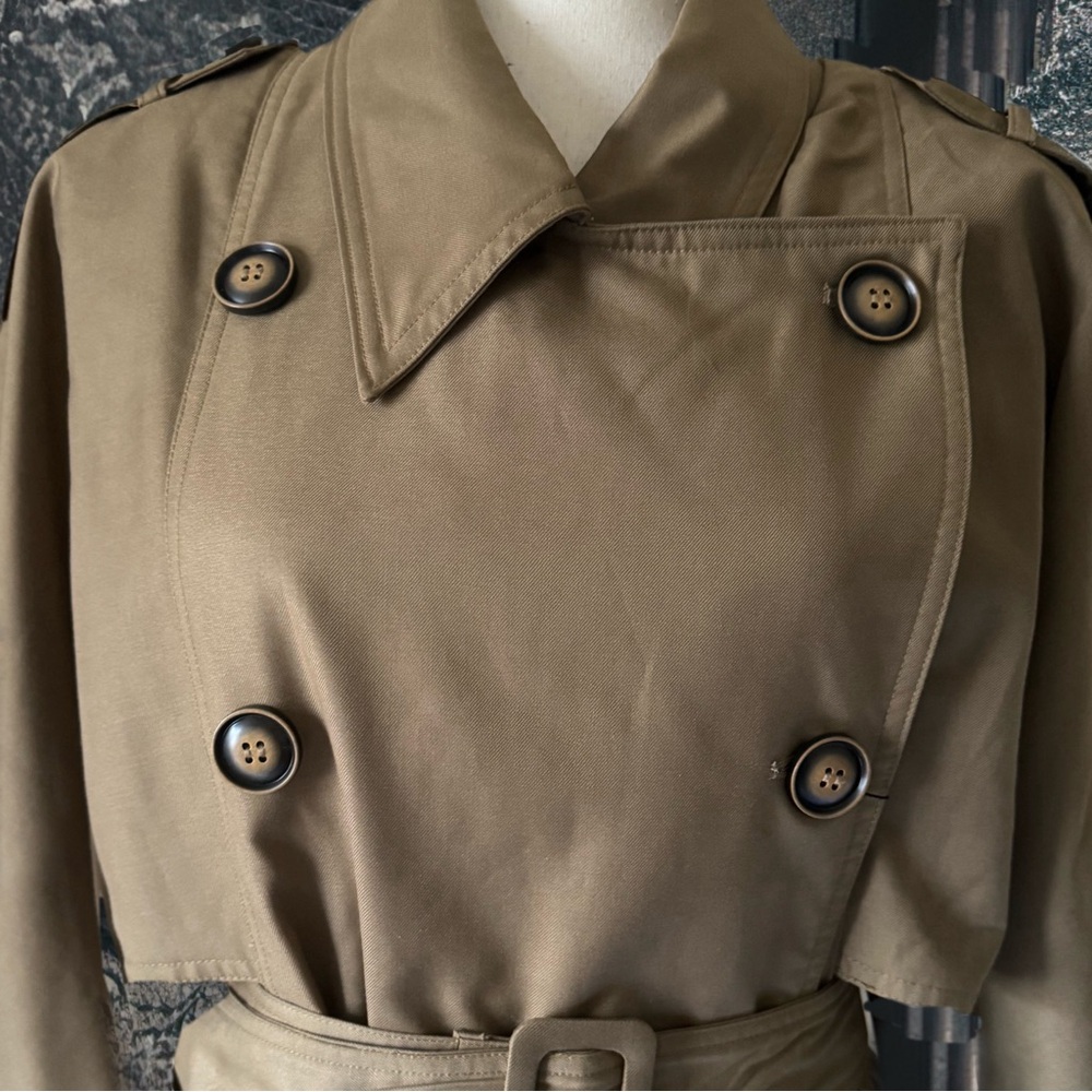 VANESSA LAB • Khaki Beige Trench Coat Driving Jacket - Picture 9 of 11